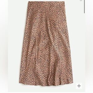 NWOT J.Crew Pull-on slip skirt in leopard dot